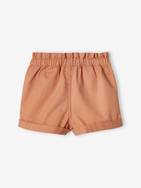 Short met elastische taille voor baby's celadongroen+klei - vertbaudet enfant 