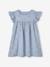 Robe fille gaze de coton brodée fleurs bleu pâle+corail+vanille+vert sauge - vertbaudet enfant 