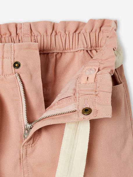 Short style paperbag fille et sa ceinture en gaze de coton rose poudré - vertbaudet enfant 