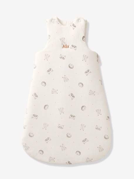 Gigoteuse en coton bio* MINI COMPAGNIE personnalisable écru / gris - vertbaudet enfant 