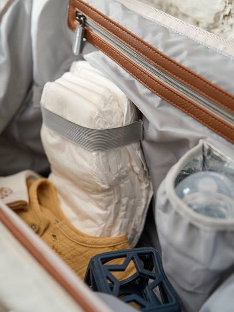 Luiertas Mommy Bag CHILDHOME ecru+groen - vertbaudet enfant 