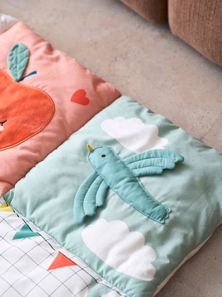 Tapis d'éveil moelleux et ludique bleu+écru+marron+multicolore+noir+rouge - vertbaudet enfant 