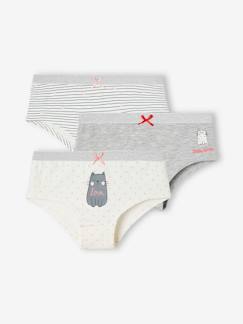 Meisje-Ondergoed-Slipje-Set met 3 shorts met kattenmotief