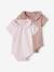 Lot de 2 bodies bébé naissance col fantaisie manches courtes corail+lilas poudré - vertbaudet enfant 