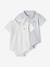 Lot de 2 bodies bébé naissance ouverture polo bleu ciel+écru - vertbaudet enfant 