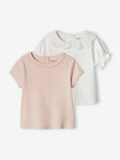 Baby-T-shirt, coltrui-Set van 2 baby-T-shirts met korte mouwen