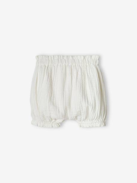 Lot de 2 bloomers bébé naissance en gaze de coton blanc - vertbaudet enfant 