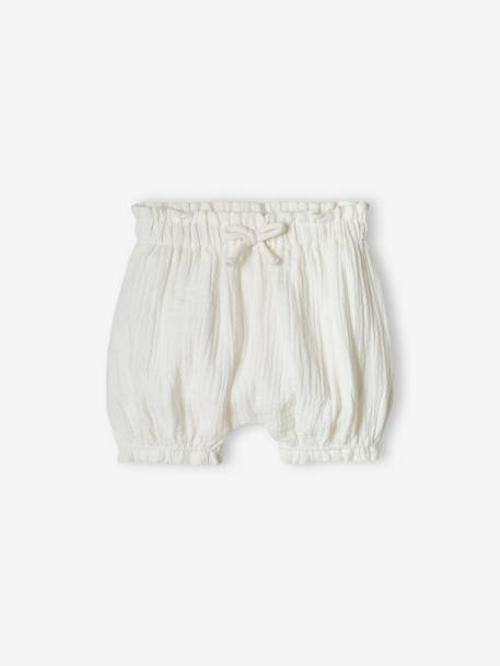 Lot de 2 bloomers bébé naissance en gaze de coton blanc - vertbaudet enfant 