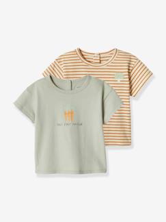 Set van 2 T-shirts voor uw baby, met korte mouwen  - vertbaudet enfant