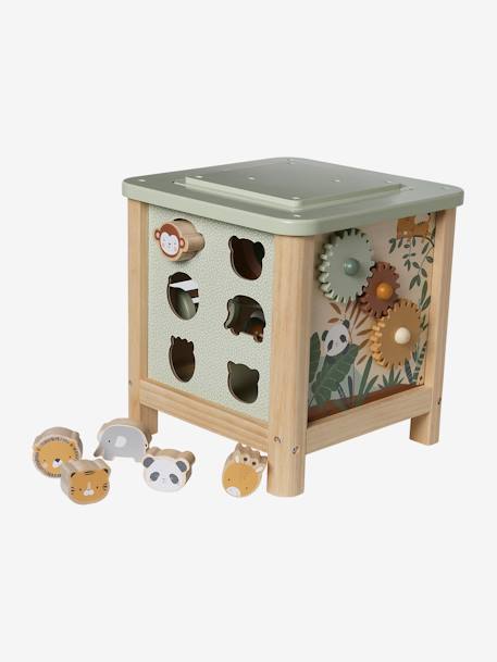 Grand cube d'activités en bois FSC® rose+Tanzanie - vertbaudet enfant 