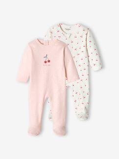 Baby-Pyjama,  overpyjama-Set van 2 "kers" slaapzakken meisjes interlock