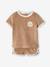 Badstoffen babyset met T-shirt en short blauw, gestreept+taupe - vertbaudet enfant 