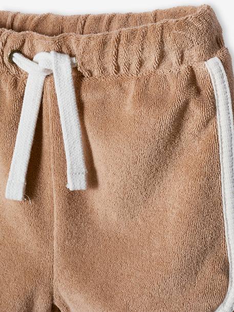 Badstoffen babyset met T-shirt en short blauw, gestreept+taupe - vertbaudet enfant 