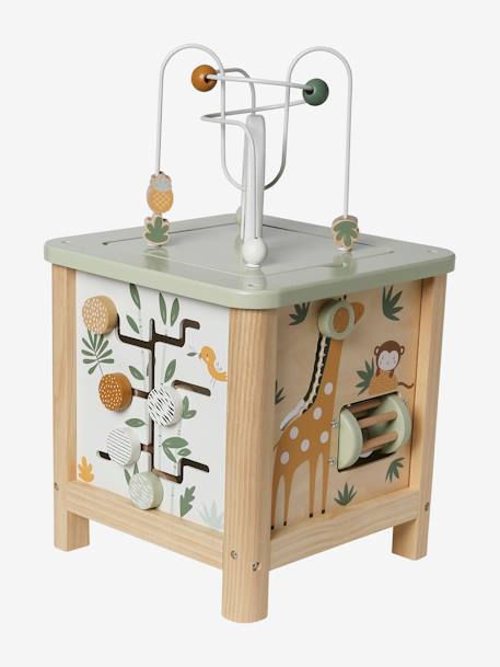 Grand cube d'activités en bois FSC® rose+Tanzanie - vertbaudet enfant 