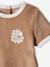 Ensemble bébé tee-shirt + short en éponge rayé bleu+taupe - vertbaudet enfant 