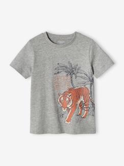 Jongens-T-shirt, poloshirt, souspull-T-shirt voor jongens in biologisch katoen met dieren
