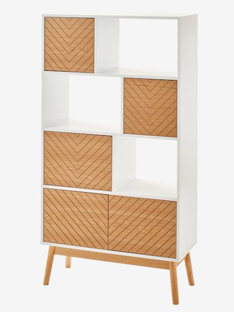Bibliothèque CHEVRONS blanc/bois - vertbaudet enfant 