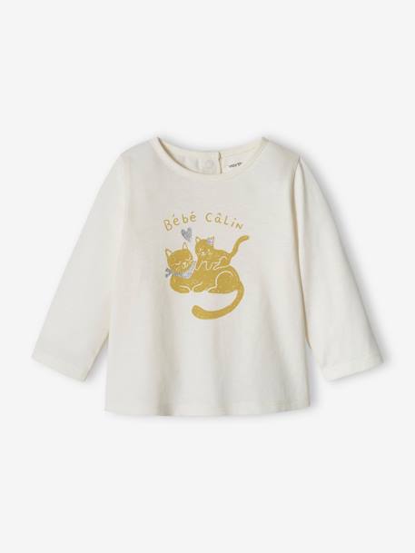 Set van 2 baby-T-shirts met lange mouwen ecru - vertbaudet enfant 