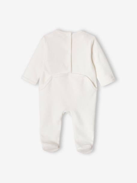 Pyjama bébé mixte en velours ours écru - vertbaudet enfant 
