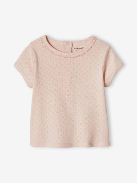 Set van 2 baby-T-shirts met korte mouwen roze (poederkleur) - vertbaudet enfant 