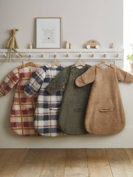 Combinaison de transport microfibre beige+vert - vertbaudet enfant 