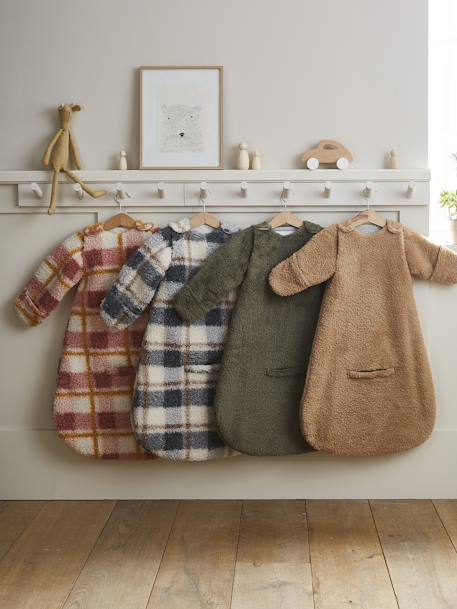 Combinaison de transport microfibre beige+vert - vertbaudet enfant 