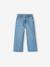 Jean fille large bas effiloché denim bleached+stone - vertbaudet enfant 