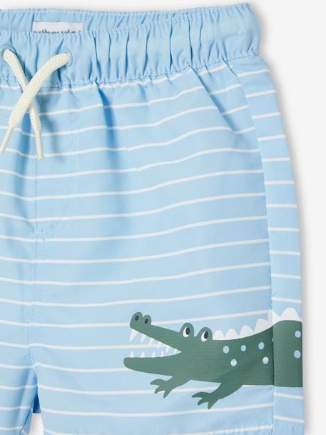 Bedrukte zwemshort krokodil voor babyjongens blauw, gestreept - vertbaudet enfant 