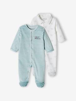 Baby-Pyjama,  overpyjama-Set van 2 "boot" slaappakjes Jongens van fluweel