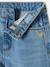 Jean fille large bas effiloché denim bleached+stone - vertbaudet enfant 