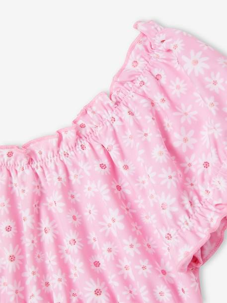2-delig meisjesbadpak met madeliefjes rozen - vertbaudet enfant 