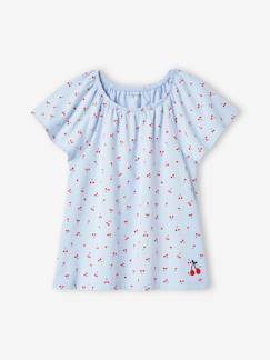 T-shirt meisjes met print en vlindermouwen  - vertbaudet enfant