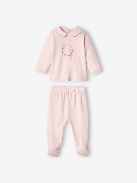 Set van 2 babypyjama's van jersey lila (poederkleur) - vertbaudet enfant 