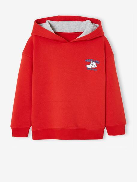 Sweater met capuchon met opdruk van het team-Portland op de achterkant rood - vertbaudet enfant 