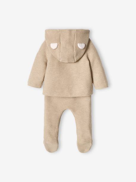 3-delige kraamset in puntschuim blauwgroen+gemêleerd beige - vertbaudet enfant 