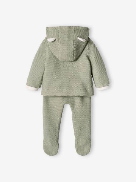 3-delige kraamset in puntschuim blauwgroen+gemêleerd beige - vertbaudet enfant 