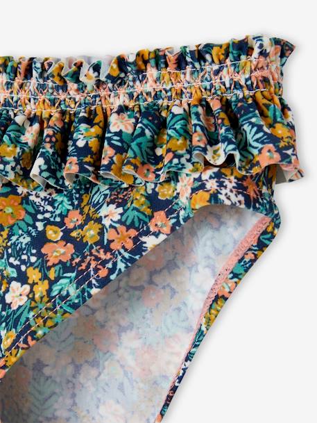 Maillot de bain 2 pièces fleuri fille bleu - vertbaudet enfant 