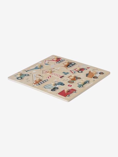 Puzzle boutons Chantier en bois FSC® jaune - vertbaudet enfant 