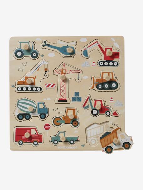 Puzzle boutons Chantier en bois FSC® jaune - vertbaudet enfant 