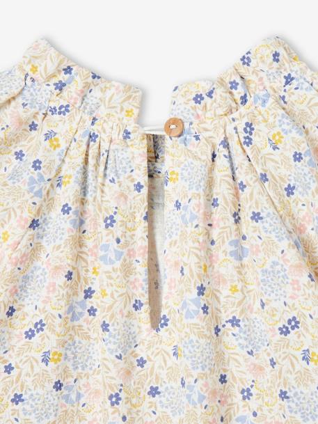 Blouse à fleurs fille détails en broderie anglaise écru - vertbaudet enfant 