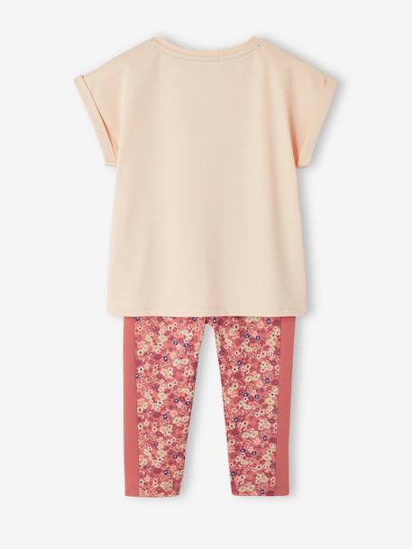 Ensemble de sport t-shirt et corsaire fille motif 'sunrise' irisé écru - vertbaudet enfant 