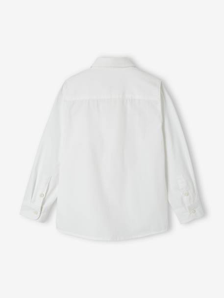 Chemise blanche en popeline manches longues garçon blanc - vertbaudet enfant 