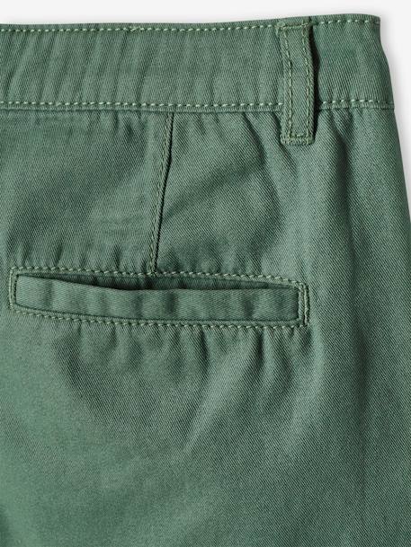 Chino bermuda voor jongens beige+BLAUW+grijsblauw+groen+rood+zandbeige - vertbaudet enfant 