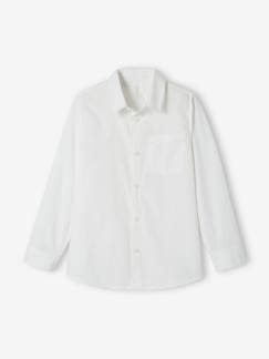 Chemise blanche en popeline manches longues garçon  - vertbaudet enfant
