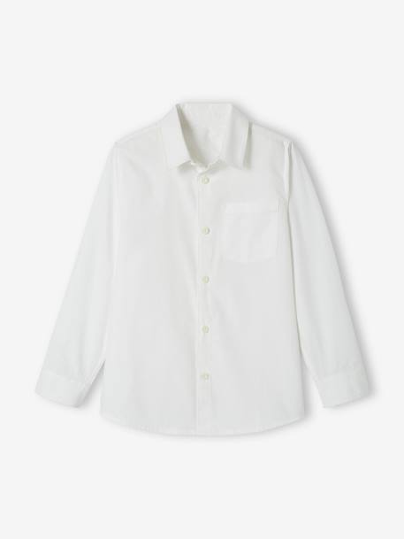 Chemise blanche en popeline manches longues garçon blanc - vertbaudet enfant 