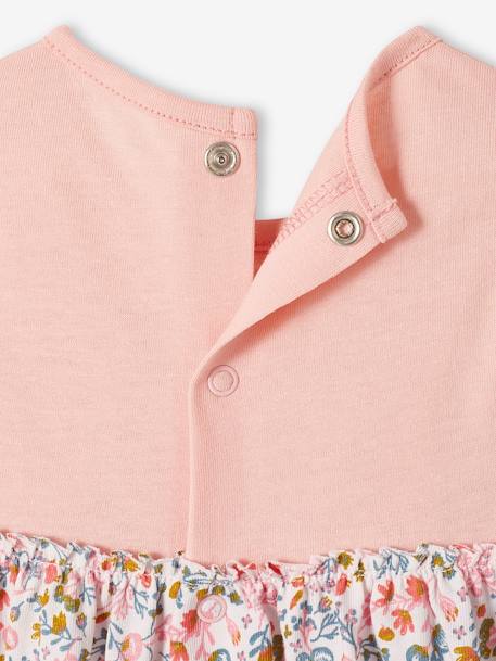 Robe bébé naissance et bandeau assorti beige+rose poudré+tilleul imprimé - vertbaudet enfant 