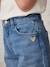 Jean fille large bas effiloché denim bleached+stone - vertbaudet enfant 