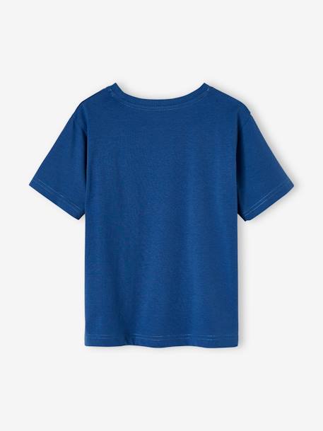 T-shirt met college-uitstraling voor jongens blauw+wit - vertbaudet enfant 