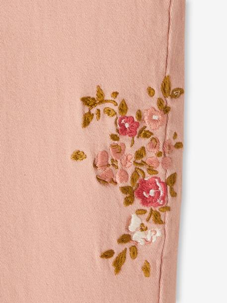 Tregging brodé MorphologiK Medium Fille rose poudré - vertbaudet enfant 