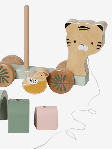 Jouet à empiler et à tirer tigre en bois FSC® vert - vertbaudet enfant 
